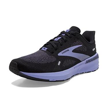 Imagem de Brooks Tênis de corrida feminino Launch GTS 9 de suporte, Preto/ébano/roxo, 5 Wide