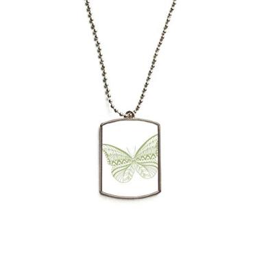 Imagem de Colar de aço inoxidável com pingente de coleira de cachorro e pipa de borboleta verde