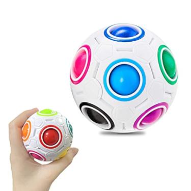 Imagem de Jogo Mágico de Quebra-cabeça de Bola Rainbow Puzzle Ball Fidget Jogo de Habilidade com Bolas de Alívio do Stress, Rainbow Puzzle Cube Kids Rainbow Ball Toy Teasers Jogos de Brinquedos de Brinquedos para Crianças Adultas (12 Buracos)
