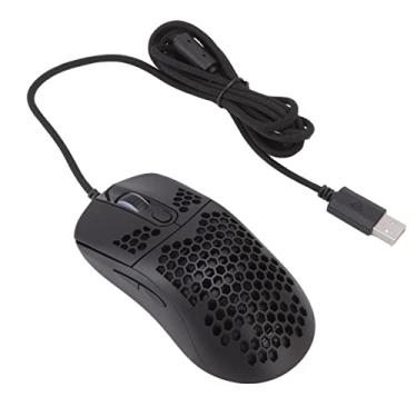Imagem de Mouse Com Fio, Design Oco para Celular RGB Com Luz de Fundo Mouse 1200/2400/3200/4800/8000/12000 DPI DPI Ajustável Tipo C Mouse de Computador (Preto)
