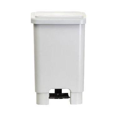 Imagem de Lixeira retangular 50l c/ pedal branca larplasticos