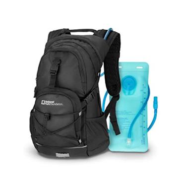 Imagem de Mochila de hidratação de 18L com bolsa de bexiga de água Hydro de 2 litros, mochila leve para ciclismo, caminhada, corrida, escalada, para homens, mulheres e crianças (preto)