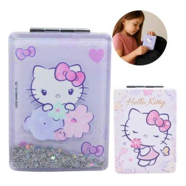 Imagem de Espelho Para Maquiagem Dobrável Acessórios Hello Kitty - Sanrio