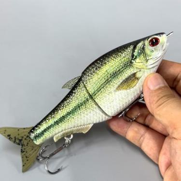 Imagem de Proaovao Isca de pesca isca deslizante isca de natação articulada isca de pesca artificial com ganchos para truta robalo Pike Walleye (AH251E-6,3'' 51 g)