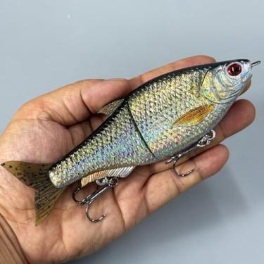 Imagem de Proaovao Isca de pesca isca deslizante isca de natação articulada isca de pesca artificial com ganchos para robalo truta lúcio Walleye (AH251A-16,5 cm 51 g)