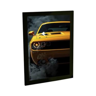Imagem de Quadro Decorativo Carro Esportivo Amarelo Retro Decoração Poster Quarto Sala