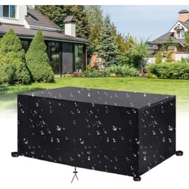 Imagem de Conjunto De Móveis De Jardim Cobre 270x65x70cm (cxlxa) Capas De Mesa De Jardim Cubo/Retangular Capas De Móveis De Pátio Conjunto De Cadeira E Mesa Ao Ar Livre Capa De Sofá De Vime Capa Pr