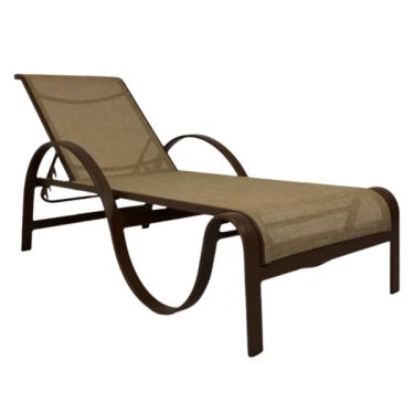 Imagem de Espreguiçadeira De Piscina Design Ondulada Alumínio E Tela -