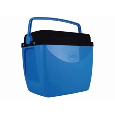 Imagem de Caixa Térmica Mor Cooler 34 Litros 50 Latas Praia Piscina Lazer Jardim Camping Porta Copo Resistente (PRETO/AZUL)
