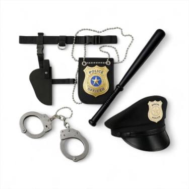 Imagem de Generico - Kit Policial/Fantasia Policial - Coldre + Quepe + Cassetete + Algema - Unissex - Adultos e Crianas