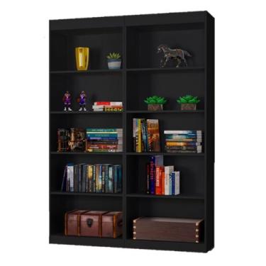 Imagem de Organizador Kit 2 Livreiros Caio Multiuso Escritório Casa Preto - J & 