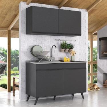 Imagem de Armário De Compacta 2 Peças Multimóveis Preto - MULTIMOVEIS