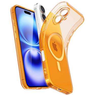 Imagem de Svanove Capa magnética transparente para iPhone 16, compatível com Magsafe Slim Slim Transparente Mag Safe Case para mulheres, meninas, fofa, brilhante, fluorescente, macio, silicone com capa para