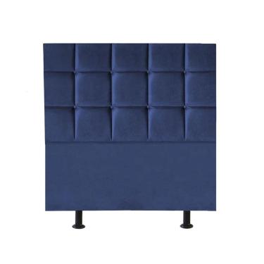 Imagem de Cabeceira Estofada Cama Box Solteiro 100cm Espanha Corino Azul- Mabe Magazine