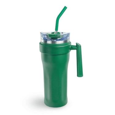 Imagem de Caneca Termica com Alca Tampa e Canudo Inox Deep Green 1,2L - Casa Raf