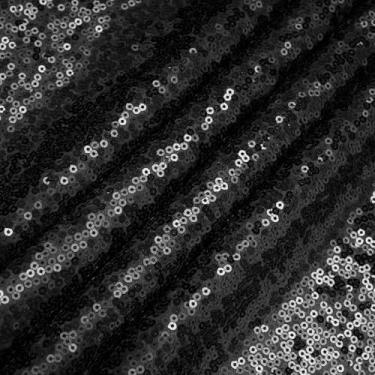Imagem de Eternal Beauty Tecido de lantejoulas pretas da The Yard, tecido de lantejoulas espessas pretas de 2 metros, material de glitter de 122 cm de largura para decoração de festa, vestido de noiva