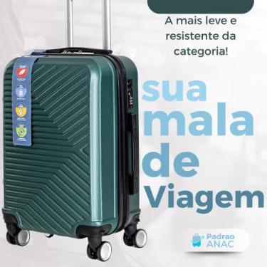 Imagem de Mala De Mão Bordo Viagem Rodinha 360 Resistente Abs Premium Padrão ANA