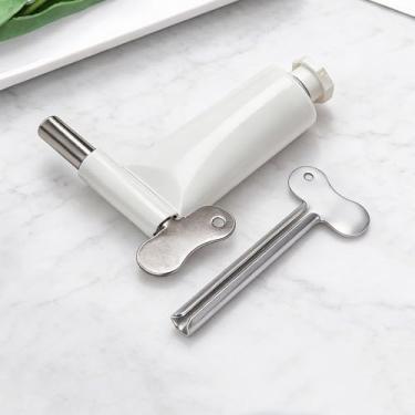 Imagem de 2 peças de chave de espremedor de tubo - rolo de pasta de dente de metal - ferramenta dispensadora manual para tintura de cabelo, cremes, calafetagem - Acessórios resistentes para banheiro e estúdio