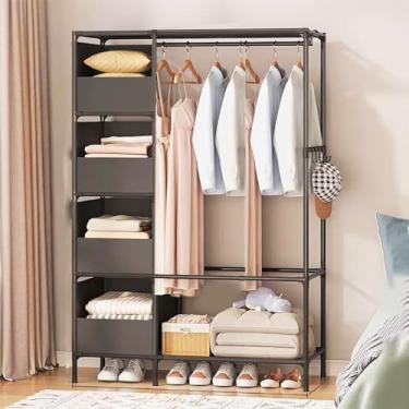 Imagem de Arara 4 Nichos Com Prateleira Guarda Roupa (preto)