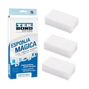 Imagem de Esponja Magica Tekbond Limpeza Pesada Pacote com 3 Unidades - Unica Ún