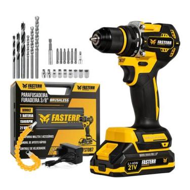 Imagem de Parafusadeira Furadeira Profissional Brushless 21V + Acessórios FST087