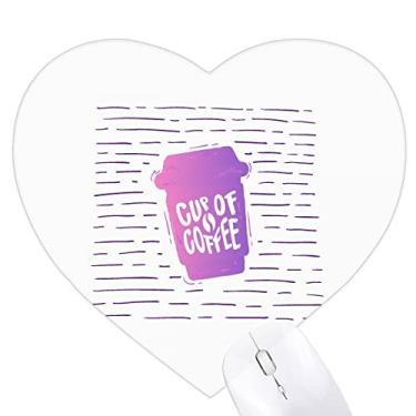 Imagem de Mouse pad Line Coffee Cup Color Art Deco moderno coração tapete de borracha para escritório