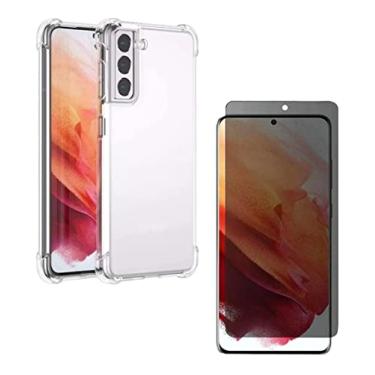 Imagem de Capa Capinha + Película Privacidade Anti Spy Para Samsung Galaxy S21 Fe - (HARD GLASS STORE)