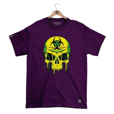 Imagem de Camiseta Mafiaclub Gola Redonda Estampa CAVEIRA RADIOATIVA Streetwear fio 30.1 Penteado