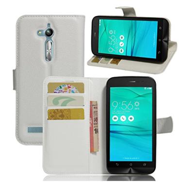 Imagem de Capa carteira ASUS Zenfone Go/ZB500KL, capa carteira flip de couro PU premium com compartimento para cartão, suporte e fecho magnético [capa interior à prova de choque de TPU] Compatível com ASUS