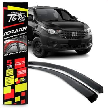 Imagem de Calha Chuva Defletor Slim Strada Cabine Simples 2 Portas 2020 2021 2022 2023 Fumê 100% Acrílico