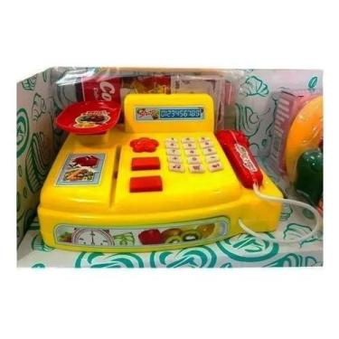 Imagem de Caixa Registradora Infantil Com  Acessórios Luz e Som Cor: Amarela - i