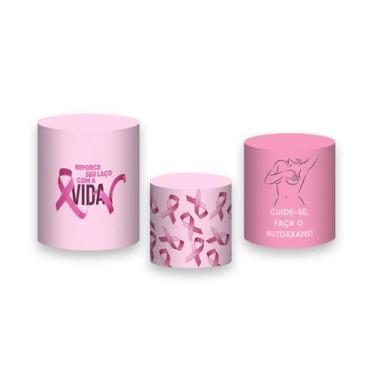 Imagem de Trio de Capas de Cilindro - Outubro Rosa Cuide-se 008 - Via Cores