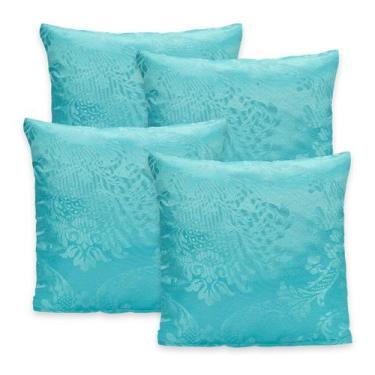 Imagem de Kit 4 Capas de Almofada c/ Zíper em Jacquard Adamascado Luxo 40cm x 40
