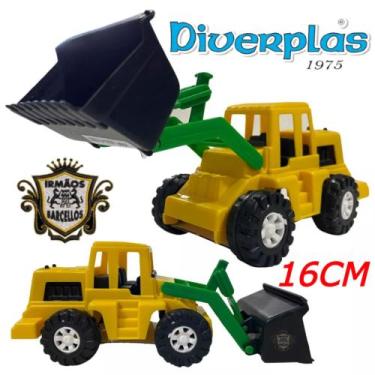 Imagem de Mini Trator Pá Carregadeira 16CM Plástico - Tratorzinho Carrinhos De B