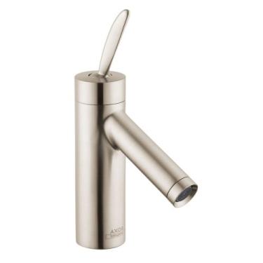 Imagem de AXOR Torneira para pia de banheiro Starck Classic Modern Premium polida à mão 1 alça 20 cm de altura em níquel escovado, 10010821