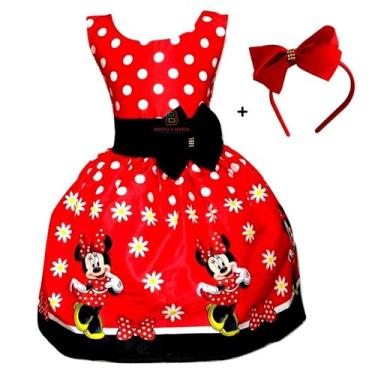 Imagem de Vestido Temático Minnie Vermelha Regata - Pequenos Encantos Baby, Verm