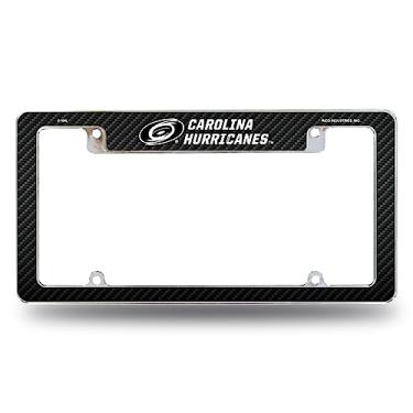 Imagem de Rico Industries NHL Carolina Hurricanes Preto 30,48 cm x 15,24 cm Moldura de placa automotiva para carro/caminhão/SUV