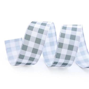 Imagem de Fita Xadrez Branco e Verde - 3,8cm x 914cm  - 1 unidade - Cromus - Riz