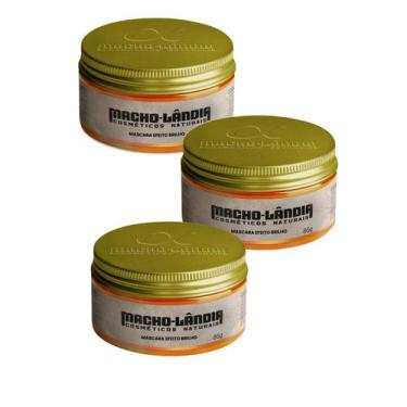Imagem de Kit 3 Pomada De Cabelo Barba Efeito Molhado Macholandia 86g - Macho Lâ