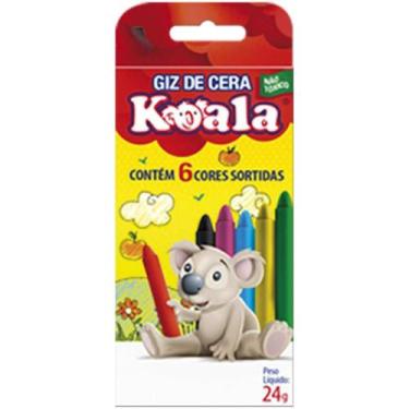 Imagem de Giz de Cera Fino 6 Cores Koala Pacote com 24 Caixas - Delta