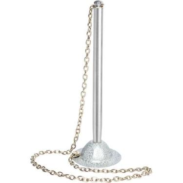 Imagem de Caneta Fixa Chapéu Craquelado Branco com Suporte e Corrente 50CM