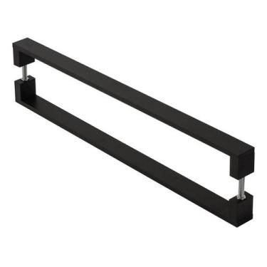 Imagem de Puxador De Porta Pivotante Alumínio Inoxidável Preto 40cm - Cromoshop