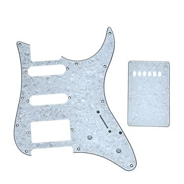 Imagem de KAISH Placa traseira para guitarra HSS Pickguard e Tremolo Trem compatível com guitarra Yamaha PACIFICA branca pérola