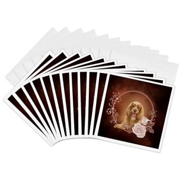 Imagem de 3dRose Cartões comemorativos - Lindo cocker spaniel - 15 x 15 cm, conjunto de 12 (gc_310282_2)