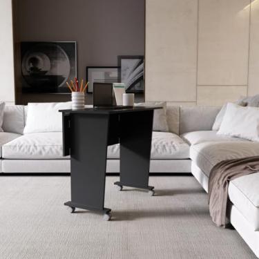 Imagem de Mesa Dobrável Preta com Rodizio Office 73x80 Cm ME4117 Tecnomobili