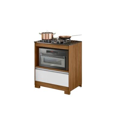 Imagem de Balcão para Cooktop 4 Bocas com Espaço para Forno Notável NT 3110 Freijó/Branco