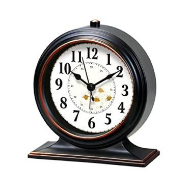 Imagem de Relógio de Mesa Relógio vintage para decoração de tampo de mesa Relógio de pêndulo Quartzo Sala de estar Relógio de mesa Coleção de presentes Relógio de Mesa(Preto)