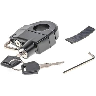 Imagem de SUKECA Trava de segurança universal para capacete antifurto à prova de adulteração com guidão de 22 mm/0,9 pol. serve para motocicleta, scooter, bicicleta de rua