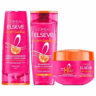 Imagem de Elseve Liso dos Sonhos Kit - Condicionador + Shampoo + Máscara Capilar
