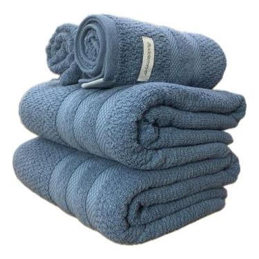 Imagem de Jogo Toalha Banho Buddemeyer Vanilla Extra Soft Algodão 4pçs, AZUL 321